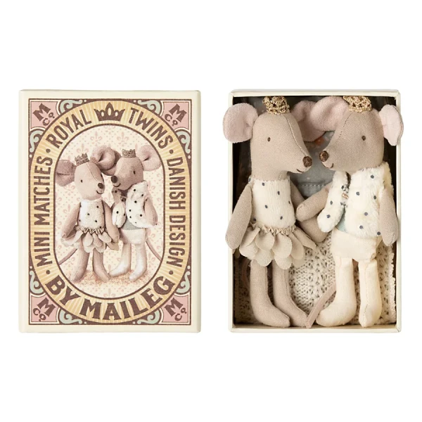 Maileg Royale Zwillinge, Babymäuse in Streichholzschachtel