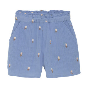 En Fant Shorts aus Musselin mit Stickerei