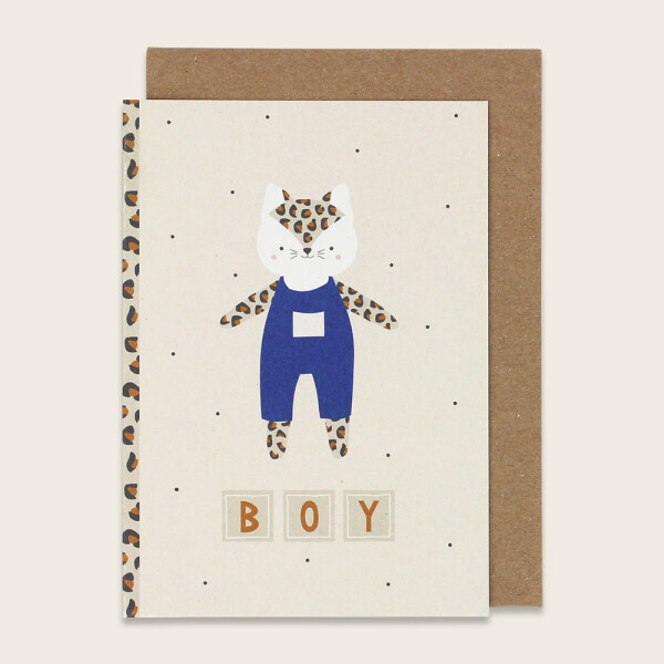 Ava & Yves Klappkarte Leopardenbaby