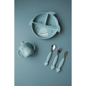 Trixie Baby Silikon-Esslernteller mit Saugnapf - Mr. Shark