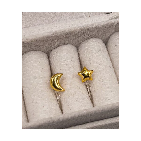 AuMiClipz Ohrclips Mond & Sterne gold