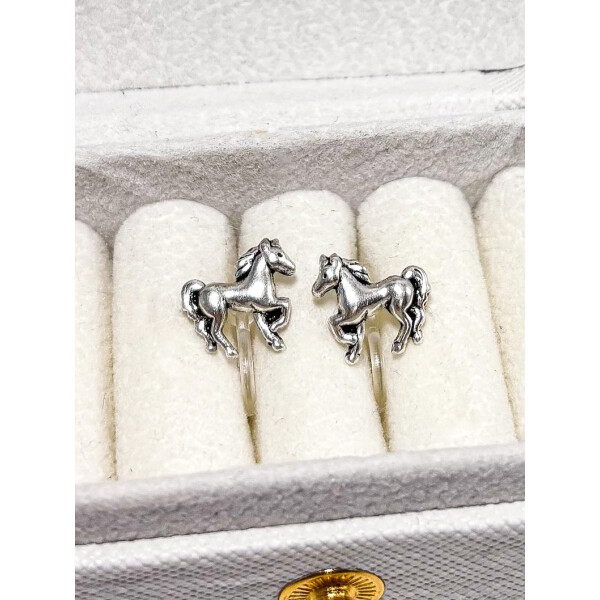 AuMiClipz Ohrstecker Silbernes Pferd