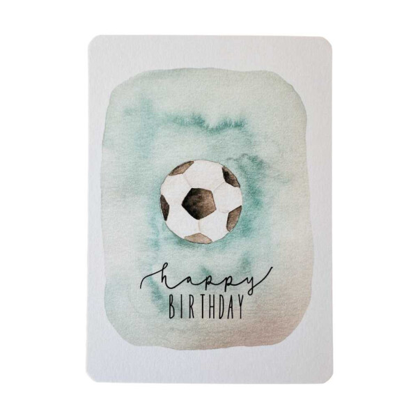 Linda Mundo Postkarte "Happy Birthday" Fußball mit Umschlag