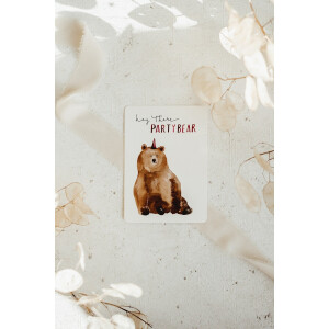 Linda Mundo Postkarte "Hey there Partybear" mit...