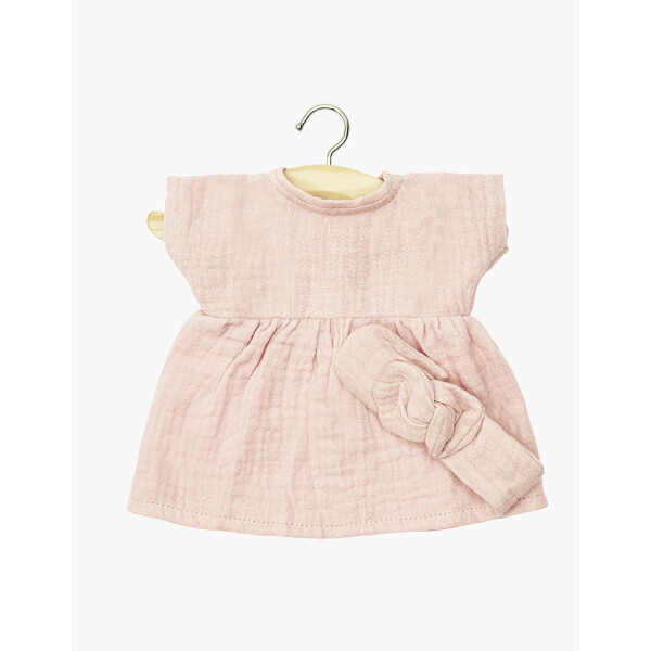 Minikane Kleid mit Stirnband aus Baumwollgaze mit Beutel