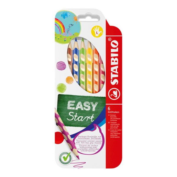 Stabilo EASYcolor Ergonomischer Dreikant-Buntstift 6er Set Linkshänder:innen