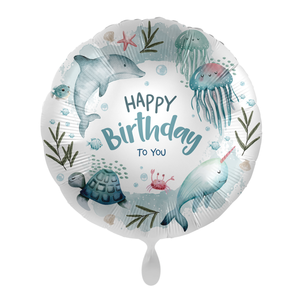 Premioloon Ballon Happy Birthday Meerestiere