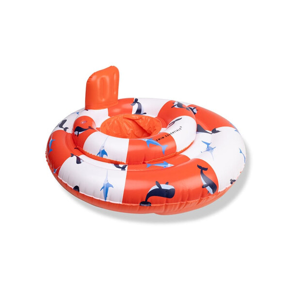 The Essentials Babyschwimmring Ocean Stripes | White/Red 0-1Jahr