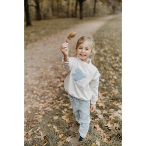 Leevje  Oversized Sweatshirt Peace, Love and Joy mit Rüschendetails