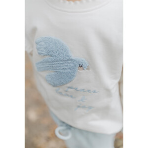 Leevje  Oversized Sweatshirt Peace, Love and Joy mit Rüschendetails