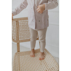 Leevje Leggings Basic Beige Stripe