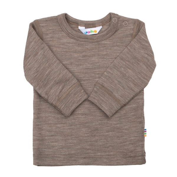 Joha Longsleeve Merinowolle mit Knopfleiste Beige