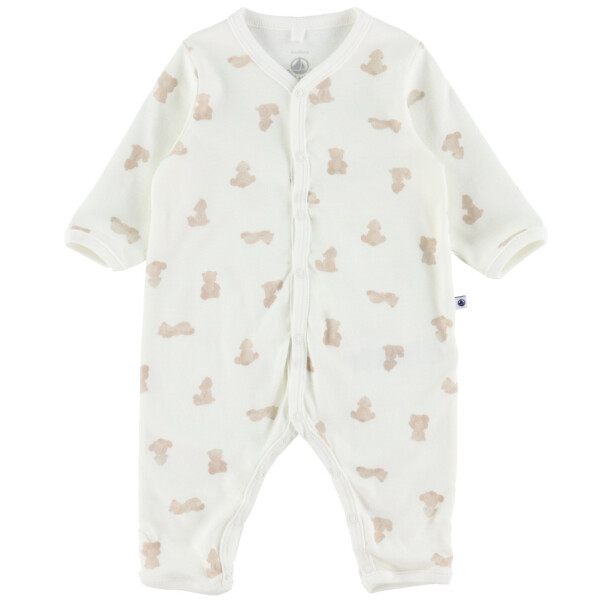 Petit Bateau Strampler ohne Füßchen aus Baumwolle Bärchen