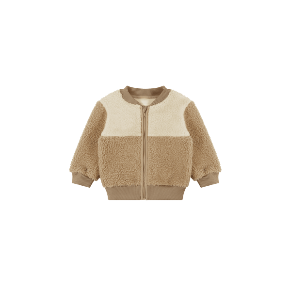 Leevje Teddyjacke Beige & Caramel