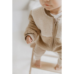 Leevje Teddyjacke Beige & Caramel