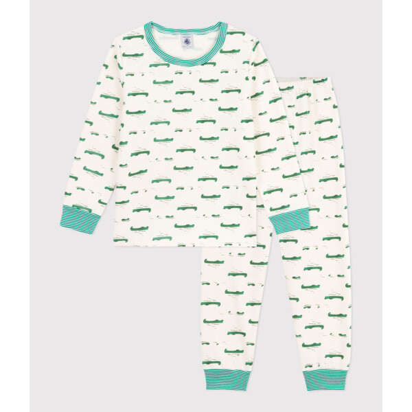 Petit Bateau Pyjama mit Krokodil-Motiv