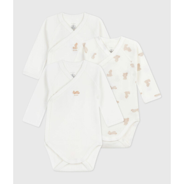 Petit Bateau Wickelbody Langarm Bio 3er Set Bären