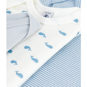 Petit Bateau Langarmbody Bio 3er Set mit Walmotiv
