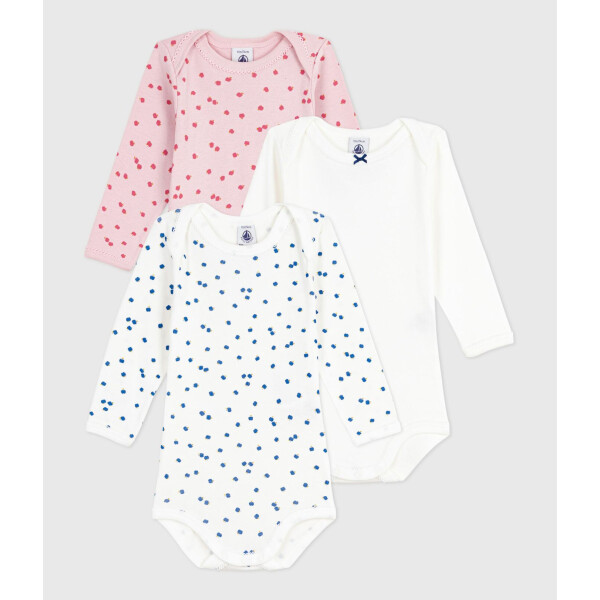 Petit Bateau Langarmbody Bio 3er Set mit Apfelmotiv