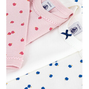 Petit Bateau Langarmbody Bio 3er Set mit Apfelmotiv