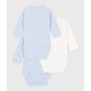 Petit Bateau Wickelbody Langarm Bio 3er Set Sterne