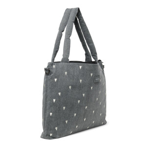 Studio Noos Denim Hearts Grey Wickeltasche
