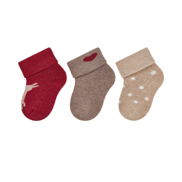 Sterntaler Newborn-Socken 3er Set Herz & Reh