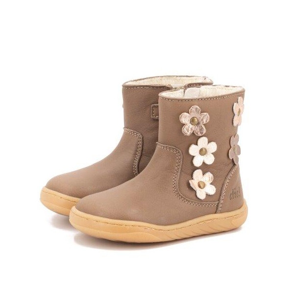 clic! Winterstiefel Leder Blumen Wolle