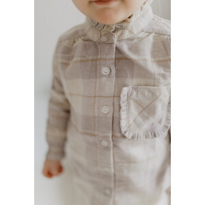 Leevje Flanellbluse Beige Lavendel