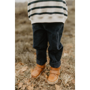 Leevje Cordhose navy mit Ziernähten