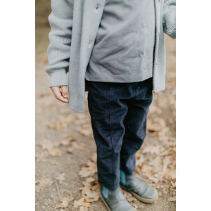 Leevje Cordhose navy mit Ziernähten
