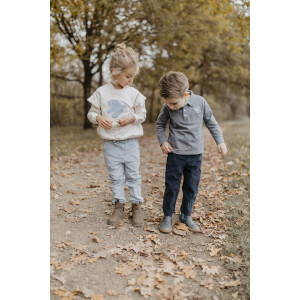 Leevje Cordhose navy mit Ziernähten