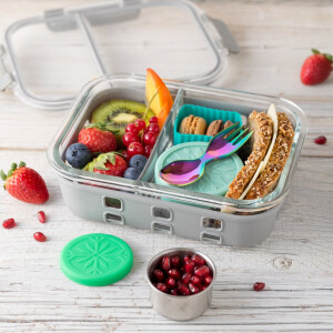 Lekkabox Mini Edelstahl Göffel 10cm Rainbow