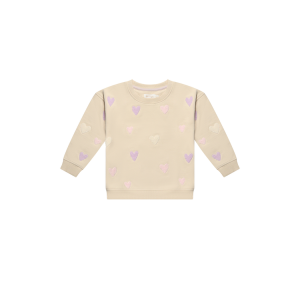 Leevje Sweatshirt Terry Hearts Cappuccino