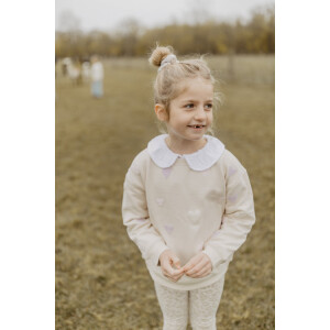 Leevje Sweatshirt Terry Hearts Cappuccino