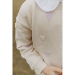 Leevje Sweatshirt Terry Hearts Cappuccino
