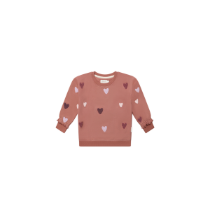 Leevje Sweatshirt Terry Hearts Burgundy