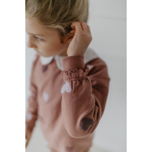 Leevje Sweatshirt Terry Hearts Burgundy