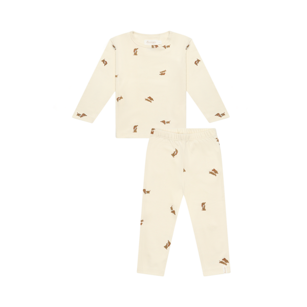 Leevje Pyjama Set Dackel aus Bio-Baumwolle