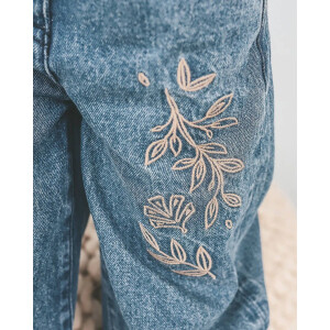 Your Wishes Wide Leg Denim Ethnic Flower