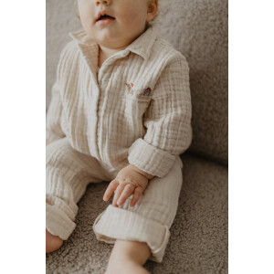 Leevje Pyjama Set Dackel cappuccino aus Musselin