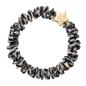 By Eloise Haargummi Gold Star Skinny Silk Scrunchie Leo
