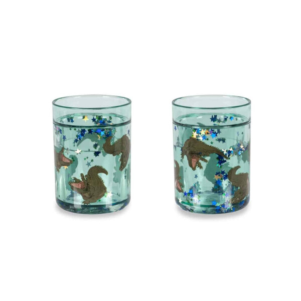 Konges Sløjd Glitzerbecher Crocodile  2er Set