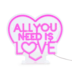 Legami Neon-Effekt-LED-Schild - It’s a Sign - All You Need Is Love