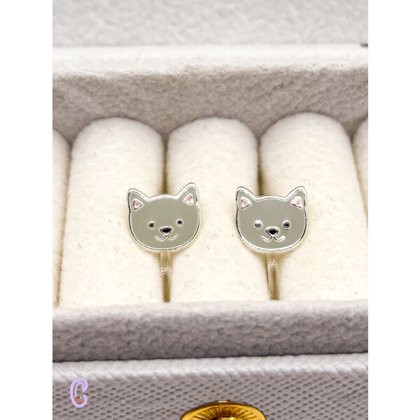 AuMiClipz Ohrstecker Katze grau