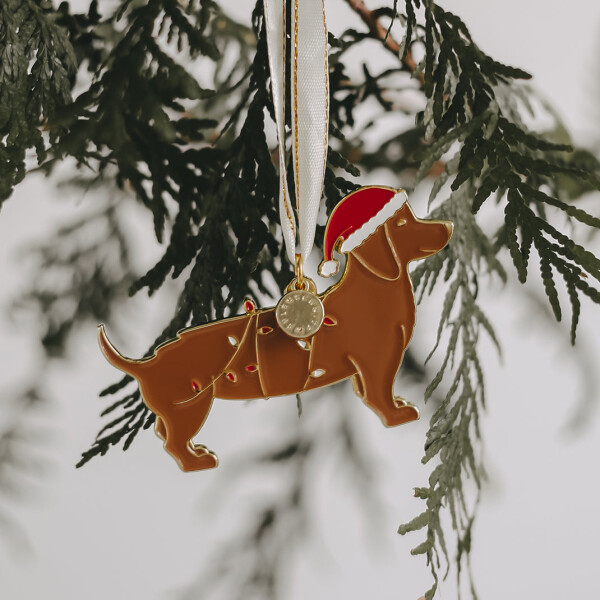 Eulenschnitt Baumschmuck Weihnachtsdackel
