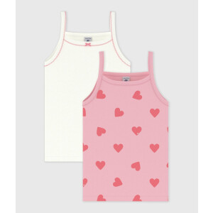 Petit Bateau Unterhemden 2er Set Biobaumwolle Herz