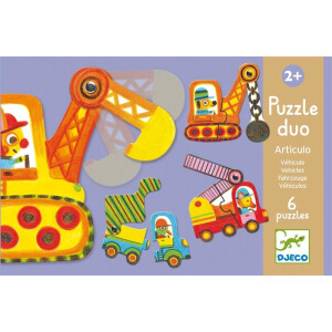 Djeco Puzzle Duo Bewegte Fahrzeuge