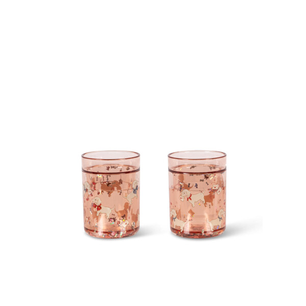 Konges Sløjd Glitzerbecher Woofletter Rose 2er Set