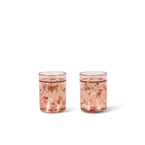 Konges Sløjd Glitzerbecher Woofletter Rose 2er Set